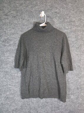 Isaac Mizrahi For Target Sweater Womens XL Gray 100% Cashmere Turtleneck Knit